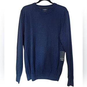 NEW! Daniel Hechter Cotton Cashmere Blue Knit Sweater Size Medium